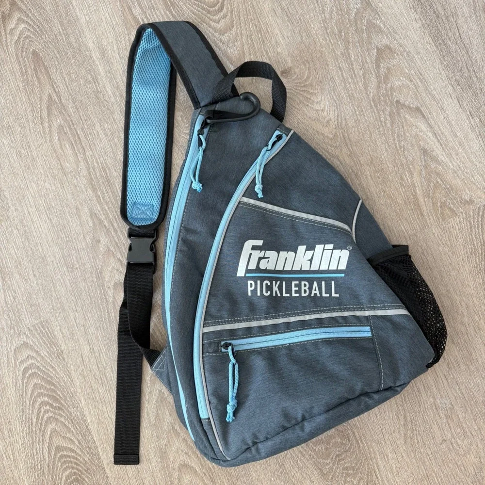 Y2K Franklin Pickleball Sling Bag Gray Blue Crossbody Paddle Backpack 52823C3